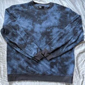 RSQ Men’s Blue and Dark Gray Tie Dye Crewneck Sweater Size XL